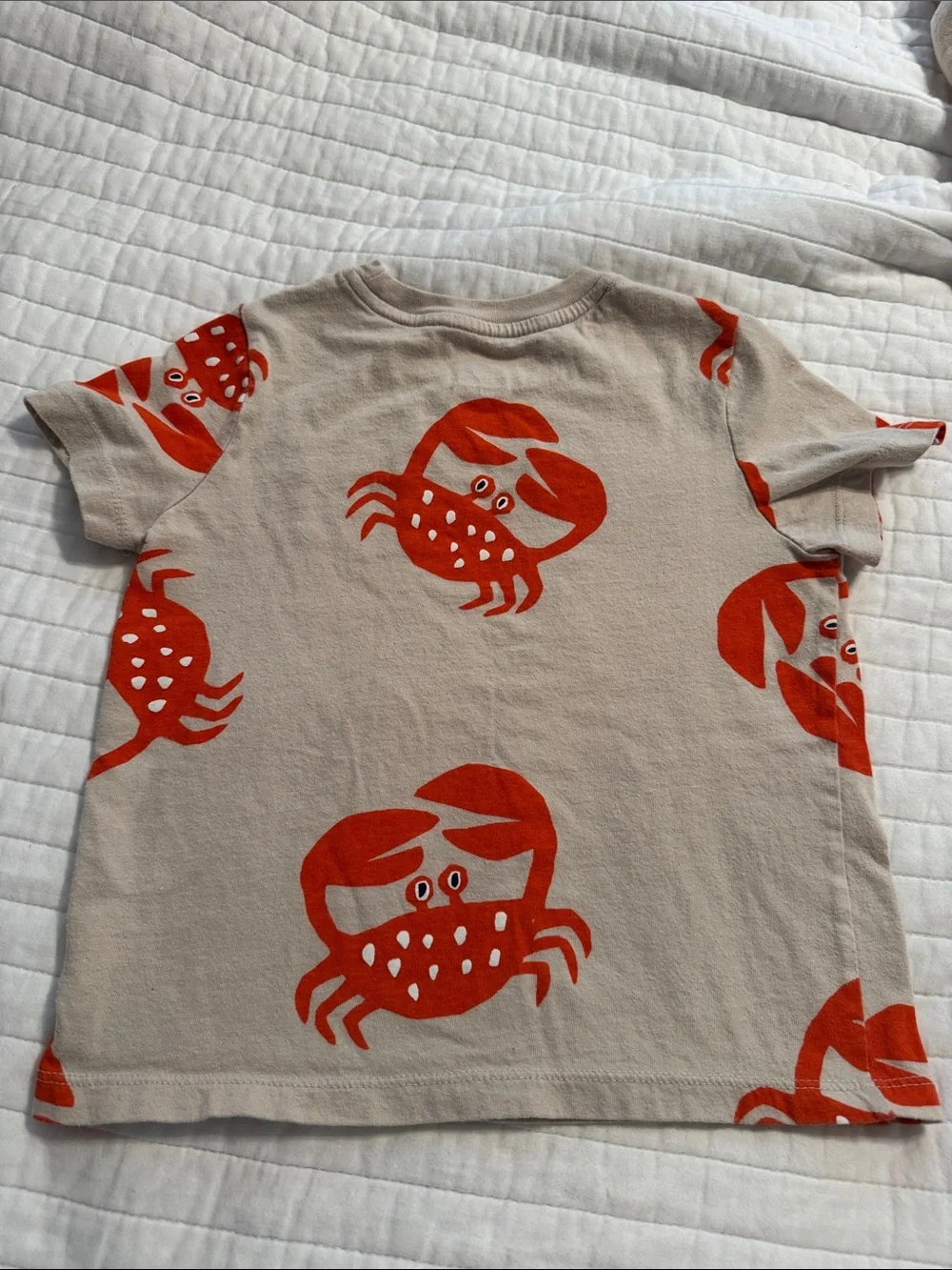 GAP Tan Short-Sleeve Tee with Red Crab Print